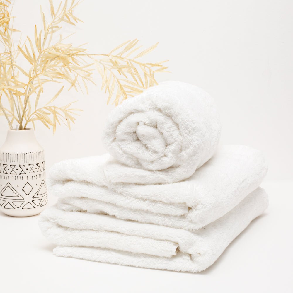 סט מגבות לבנות